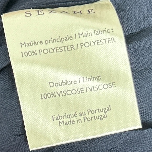 Sezane Olymea‎ Dress Navy Blue Size 36 French / US 4 V-Neck Ruffle Minimalist - Picture 9 of 14